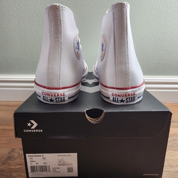 ❗️NWT❗️Converse Chuck Taylor All Star Leather White High Top Shoe Size 11 - Picture 7 of 13